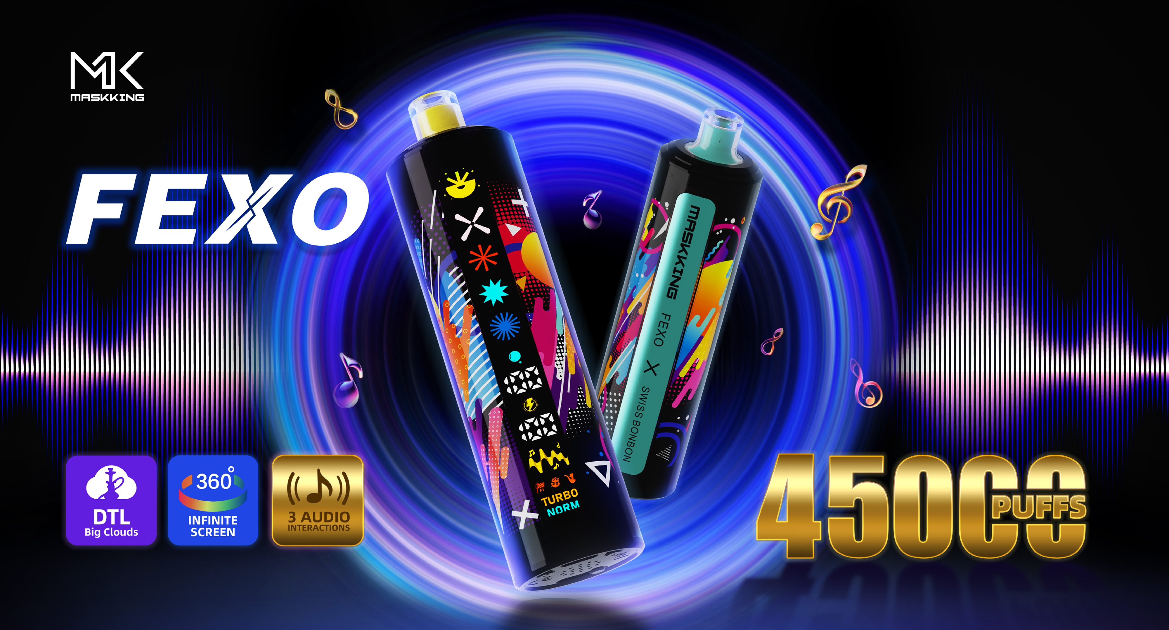 Maskking Unveils FEXO 45000: Shisha-Style DTL Vape with 45,000 Puffs and High-Tech Interaction