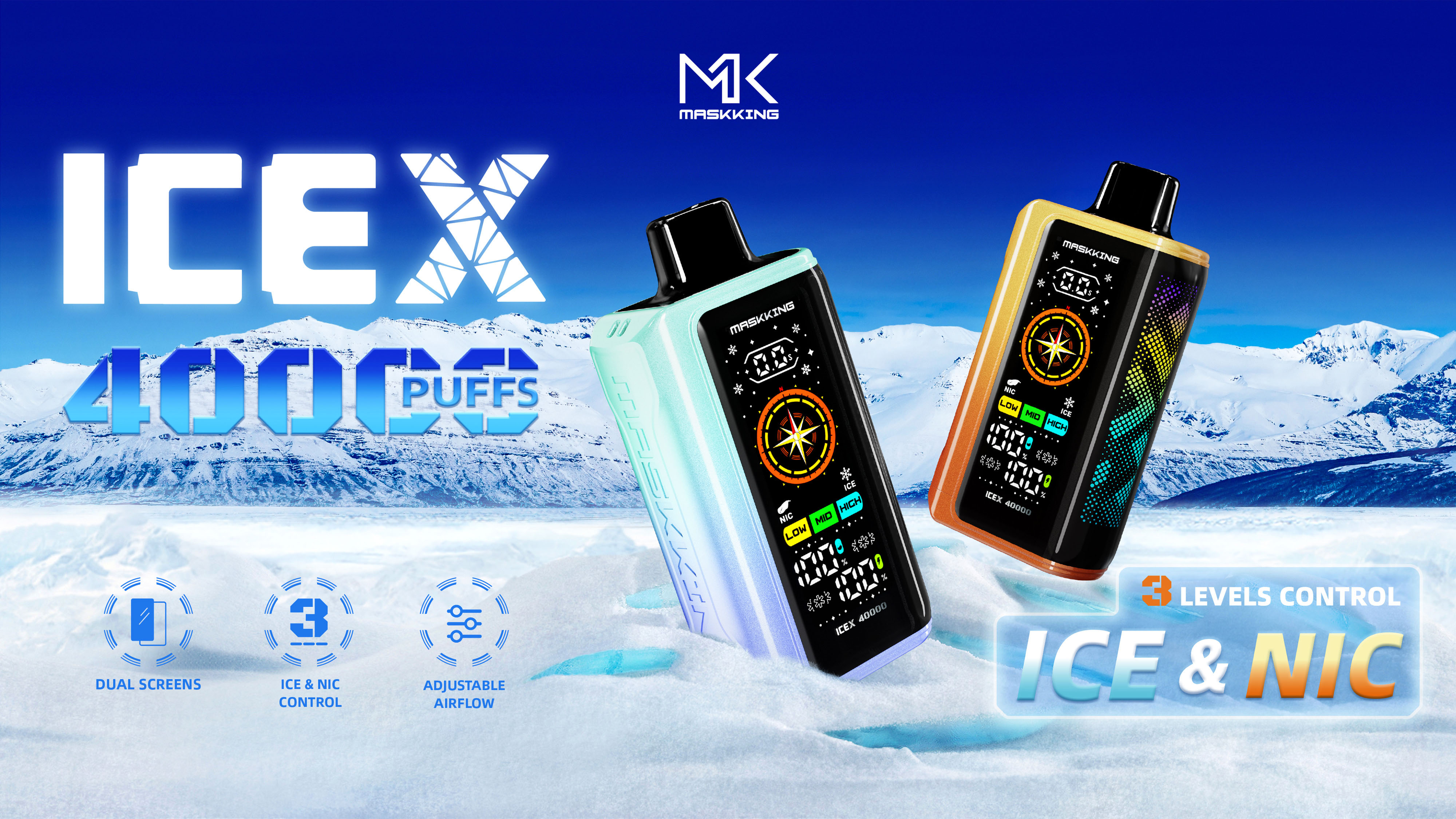 High Puff Disposable Vape with Adjustable Cooling & Nicotine